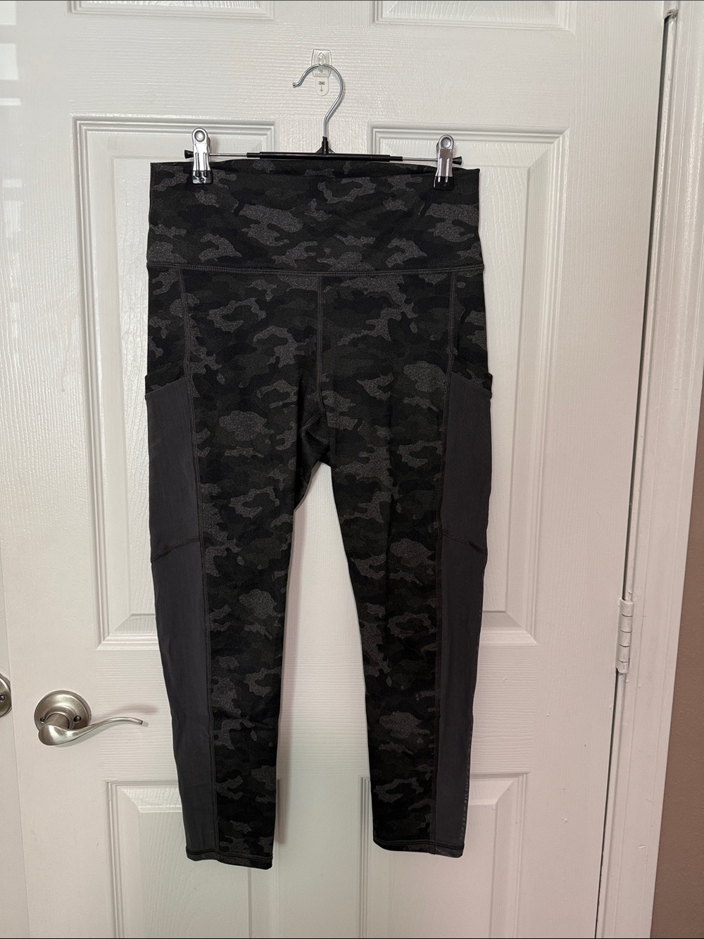 Fabletics Black Camo High-Waist Active Leggings with Side Pockets